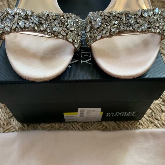 Badgley Mischka Jada Embellished Ankle-Wrap Sandals - Picture 2 of 6